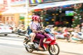 Ho Chi Minh City, Vietnam, 12,26,2017 Young couple guy and girl Royalty Free Stock Photo