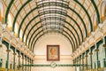 Ho Chi Minh leader portrait in central post office. Building interior Royalty Free Stock Photo