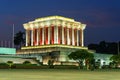 Ho Chi Minh mausoleum in Hanoi city at night