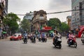 HO CHI MINH,SAIGON, VIETNAM - DECEMBER 25, 2016: A traffic jam in the city of Ho Chi Minh, Vietnam. Hundrgeds of moped and scooter