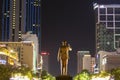 Ho Chi Minh Statue Saigon City Center Night Cityscape