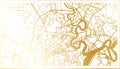 Ho Chi Minh Vietnam City Map in Retro Style in Golden Color. Outline Map