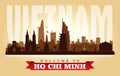 Ho Chi Minh Vietnam city skyline vector silhouette