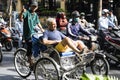 HO CHI MINH, VIETNAM - FEBRUARY 24, 2017: Tourist taking a tour