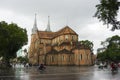 Ho Chi Minh, Vietnam - June 22, 2014: Transportation on a Ho Chi Minh street in the rain in Ho Chi Minh city, Vietnam