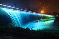 Anh Sao or Starlight Bridge is a pedestrian bridge with a waterfall and beautiful coloured