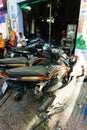 Ho Chi Minh, Vietnam - November 20, 2017: Young man working in street Saigon