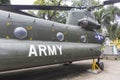 American helicopter Chinook at Vietnamese - American War Remnants Museum in Ho Chi Minh City, Vietnam