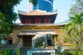 HO CHI MINH, VIETNAM.Statue of elephant in the Zoo of Ho Chi Minh city. Statue was presented to Vietnam on April 8, 1930 from Rama