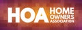 HOA - Homeowners Association acronym concept