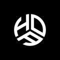 HOA letter logo design on white background. HOA creative initials letter logo concept. HOA letter design