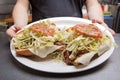 Hoagie Open Faced Submarine Sandwich on a plate Royalty Free Stock Photo