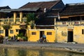 Hoai river in ancient Hoian town in Hoian, Vietnam.