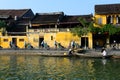 Hoai river in ancient Hoian town in Hoian, Vietnam.