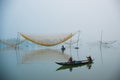 Hoai river in ancient Hoian town in Vietnam.