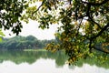Hoan-Kiem lake in autumn-Ha Noi, Viet Nam Royalty Free Stock Photo