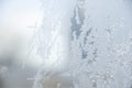 Hoar-frost on the window. Royalty Free Stock Photo