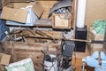 The hoarder warehouse is cluttered and cluttered Royalty Free Stock Photo