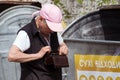 Hoarder woman found a purse in the trash can, but it was empty. Even under the lining, there was also nothing