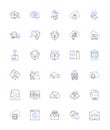 Hoarding line icons collection. Compulsive, Clutter, Disorder, Accumulation, Possessions, Excessive, Obsessive vector