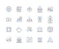 Hoarding line icons collection. Chaos, Disorder, Clutter, Obsession, Overwhelmed, Compulsion, Hoard vector and linear