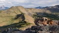 A Hoary Marmot soaks up the sun on one of the Bald Hills peaks i Royalty Free Stock Photo