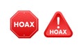 HOAX label. banner icon. Vector stock illustration.
