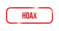 hoax - red grunge rubber, stamp