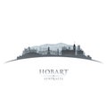 Hobart Australia city silhouette white background