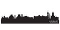 Hobart Australia city skyline vector silhouette