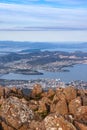 Hobart city view from the top of Mount Wellington, Tasmania, Australia Royalty Free Stock Photo