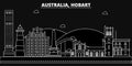 Hobart silhouette skyline. Australia - Hobart vector city, australian linear architecture, buildings. Hobart travel