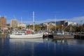 Hobart waterfront with city in background