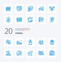 20 Hobbies Blue Color icon Pack like camping hobbies hobbies smoke food