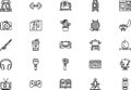 Hobbies and free time icons collection is a vector illustration with editable stroke. Royalty Free Stock Photo