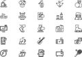 Hobbies and free time icons collection is a vector illustration with editable stroke. Royalty Free Stock Photo