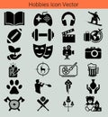 Set of vector modern flat design hobbies icons and infographics elements Royalty Free Stock Photo