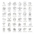 Hobbies and interest detailed line icons set in modern line icon style Royalty Free Stock Photo