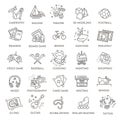 Hobbies and interest detailed line icons set in modern line icon style Royalty Free Stock Photo