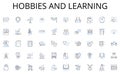 Hobbies and learning line icons collection. Empathy, Kindness, Generosity, Compassion, Patience, Support, Altruism