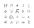 Hobbies line icons, signs, vector set, outline illustration concept Royalty Free Stock Photo