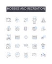 Hobbies and recreation line icons collection. Pastimes, Leisure pursuits, Activities, Interests, Amusements, Diversions