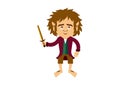 Hobbit cartoon character vector Royalty Free Stock Photo