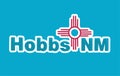 Hobbs New Mexico with blue background