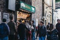 Hobbs wraps and food stall in Borough Market, London, UK, people queue at front Royalty Free Stock Photo