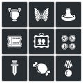 The hobby of collecting icons set. Vector Illustration.