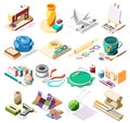 Hobby Crafts Isometric Icons Set