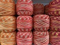 Hobby, crochet and knitting, pink yarn Royalty Free Stock Photo