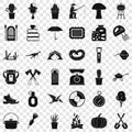 Hobby icons set, simple style Royalty Free Stock Photo