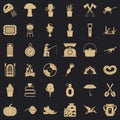Hobby icons set, simple style Royalty Free Stock Photo